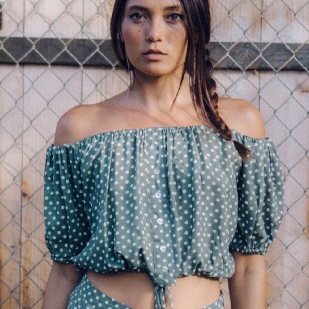 XIX Palms polka dot crop top